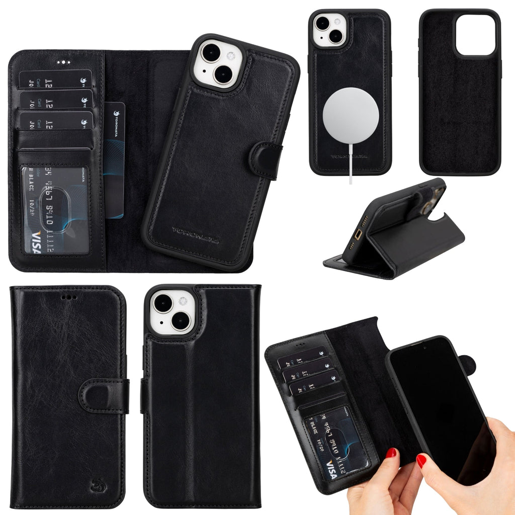 Casper Leather iPhone 15 Plus Wallet Case | Detachable MagSafe Compatible RFID Protection